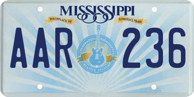 MS license plate AAR236