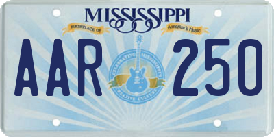 MS license plate AAR250