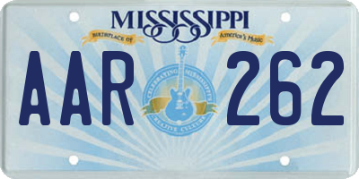 MS license plate AAR262