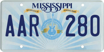 MS license plate AAR280