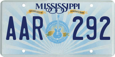 MS license plate AAR292