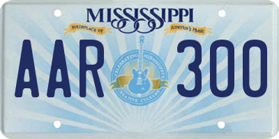 MS license plate AAR300