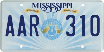 MS license plate AAR310