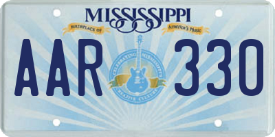 MS license plate AAR330