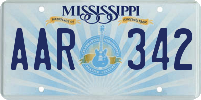 MS license plate AAR342