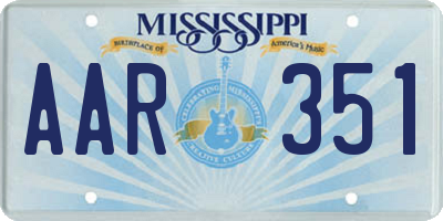 MS license plate AAR351