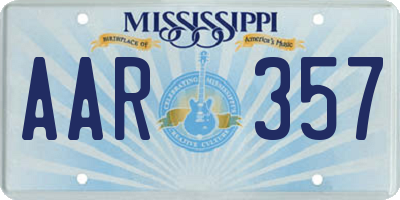 MS license plate AAR357