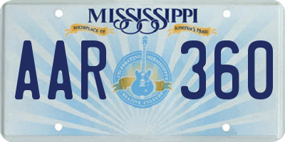 MS license plate AAR360