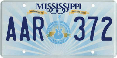 MS license plate AAR372