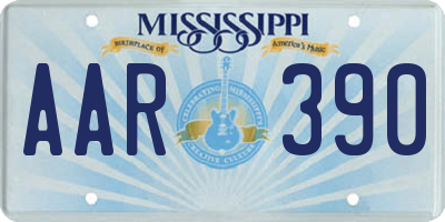 MS license plate AAR390