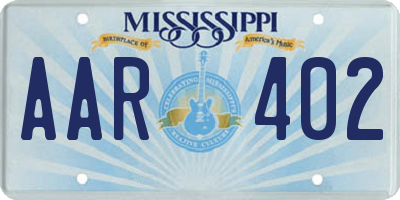 MS license plate AAR402