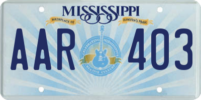 MS license plate AAR403