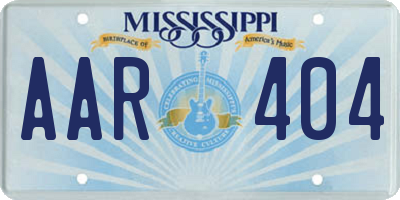 MS license plate AAR404