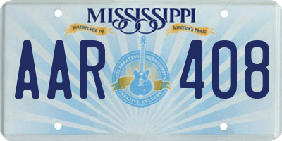 MS license plate AAR408