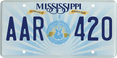 MS license plate AAR420