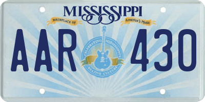 MS license plate AAR430