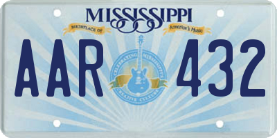 MS license plate AAR432