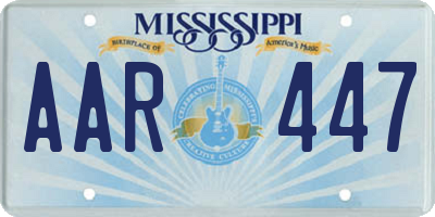 MS license plate AAR447