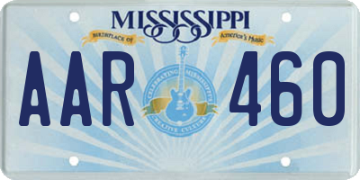 MS license plate AAR460