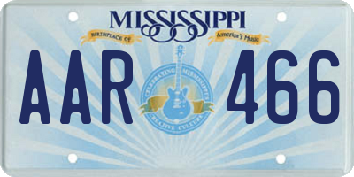 MS license plate AAR466