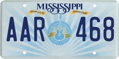 MS license plate AAR468