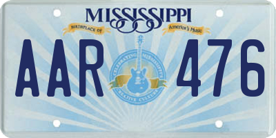 MS license plate AAR476