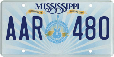 MS license plate AAR480