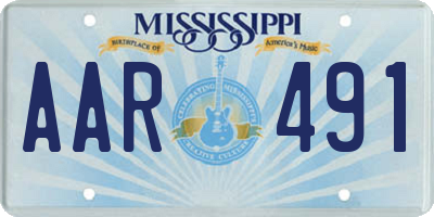 MS license plate AAR491