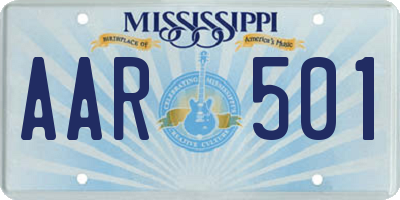 MS license plate AAR501