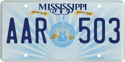 MS license plate AAR503