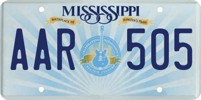 MS license plate AAR505
