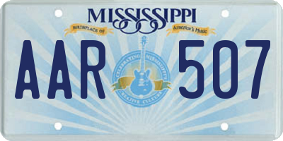 MS license plate AAR507