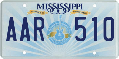 MS license plate AAR510