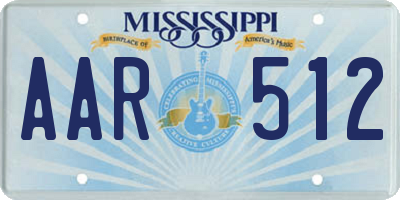 MS license plate AAR512