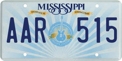 MS license plate AAR515