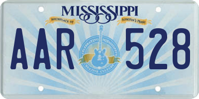 MS license plate AAR528