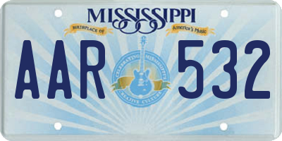 MS license plate AAR532