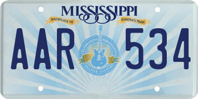 MS license plate AAR534