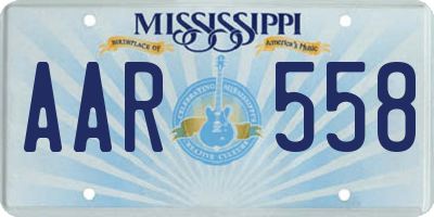 MS license plate AAR558