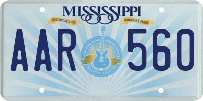 MS license plate AAR560