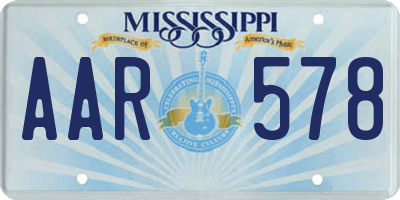 MS license plate AAR578