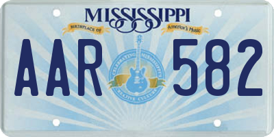 MS license plate AAR582