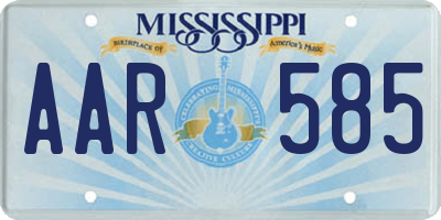 MS license plate AAR585