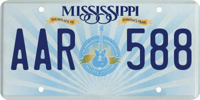 MS license plate AAR588