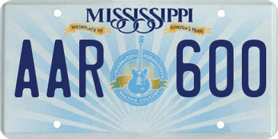 MS license plate AAR600