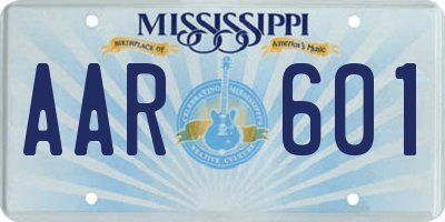 MS license plate AAR601