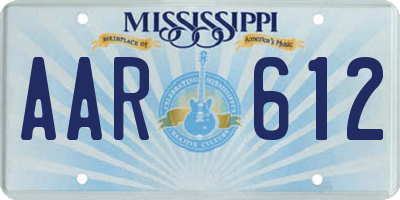 MS license plate AAR612