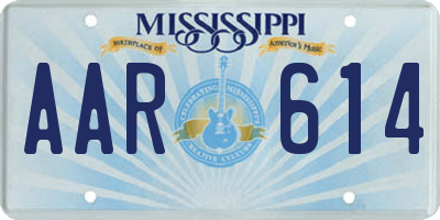 MS license plate AAR614