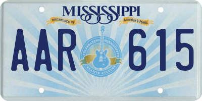 MS license plate AAR615