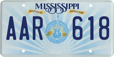 MS license plate AAR618